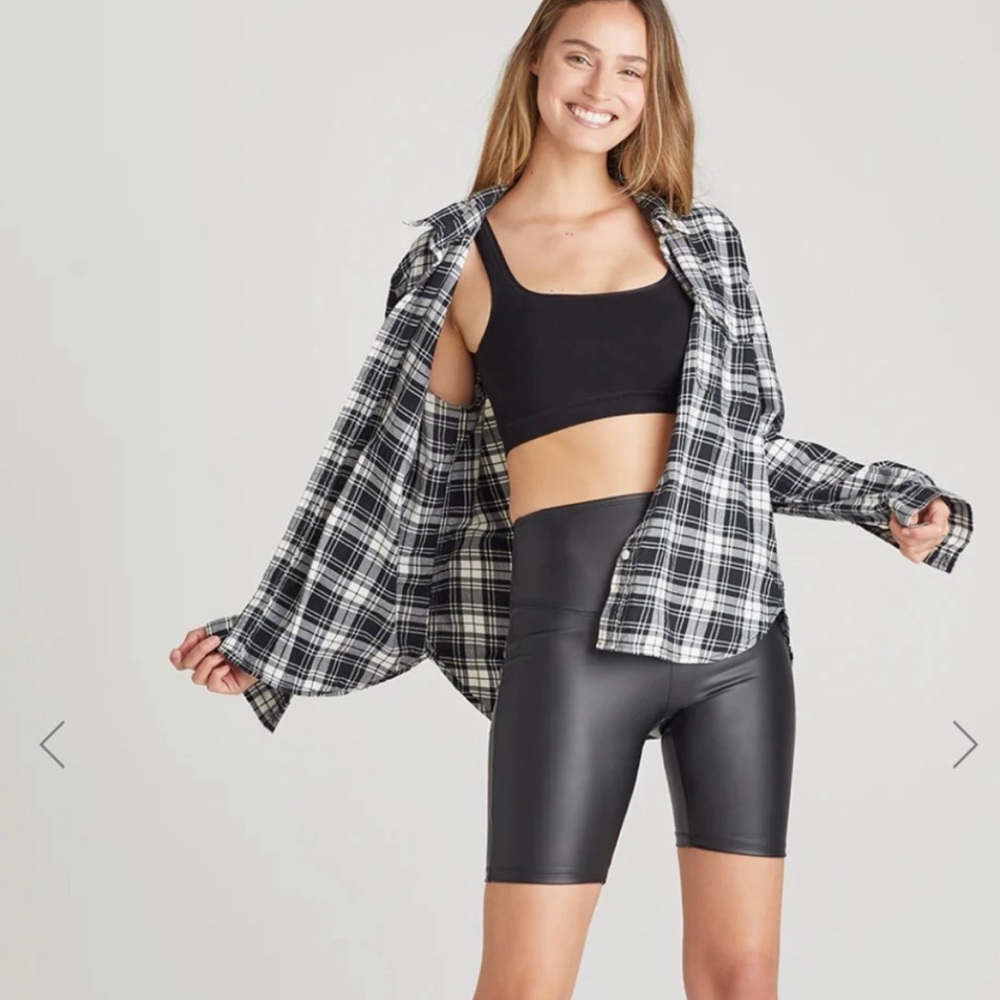 NWT Yummie Faux Leather Biker Short